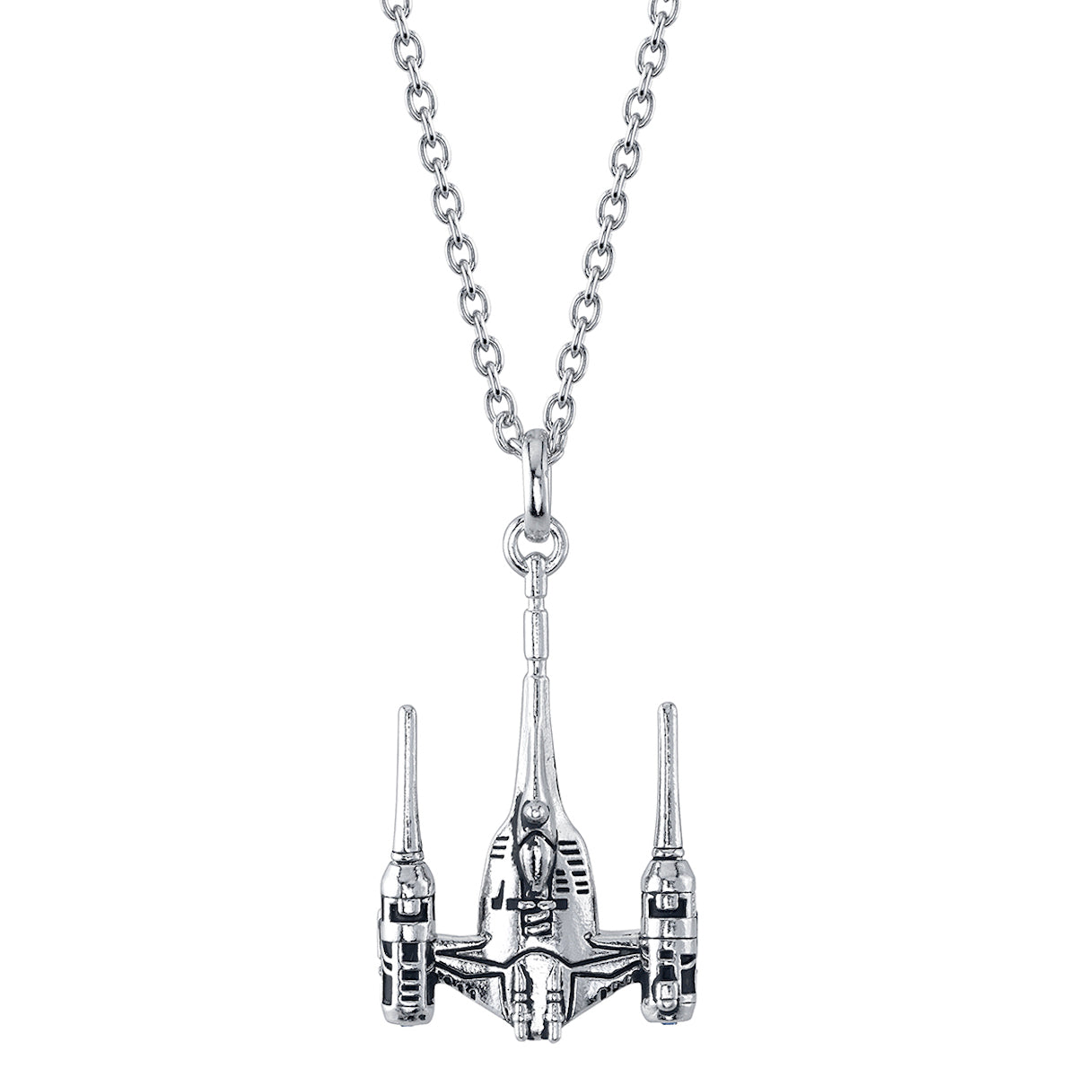 Star Wars x RockLove Naboo N-1 Starfighter Necklace in sterling silver.