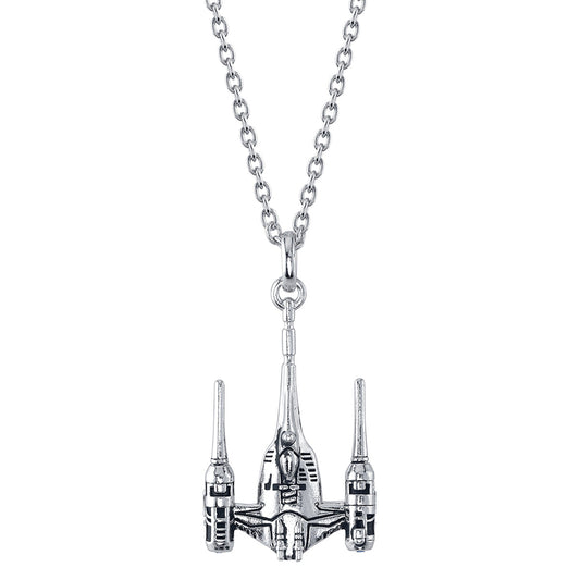 Star Wars x RockLove Naboo N-1 Starfighter Necklace in sterling silver.