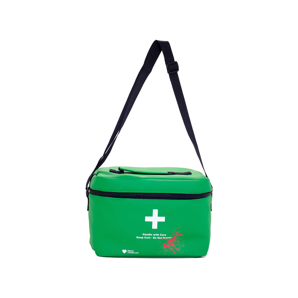 Resident Evil medical courier popcorn bucket front view showing tactical design and franchise branding