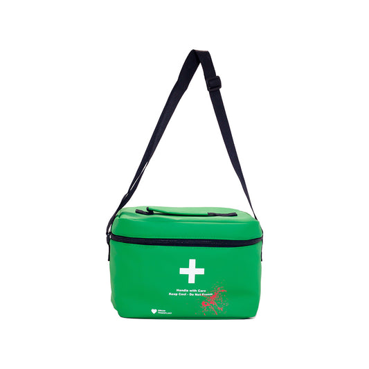 Resident Evil medical courier popcorn bucket front view showing tactical design and franchise branding