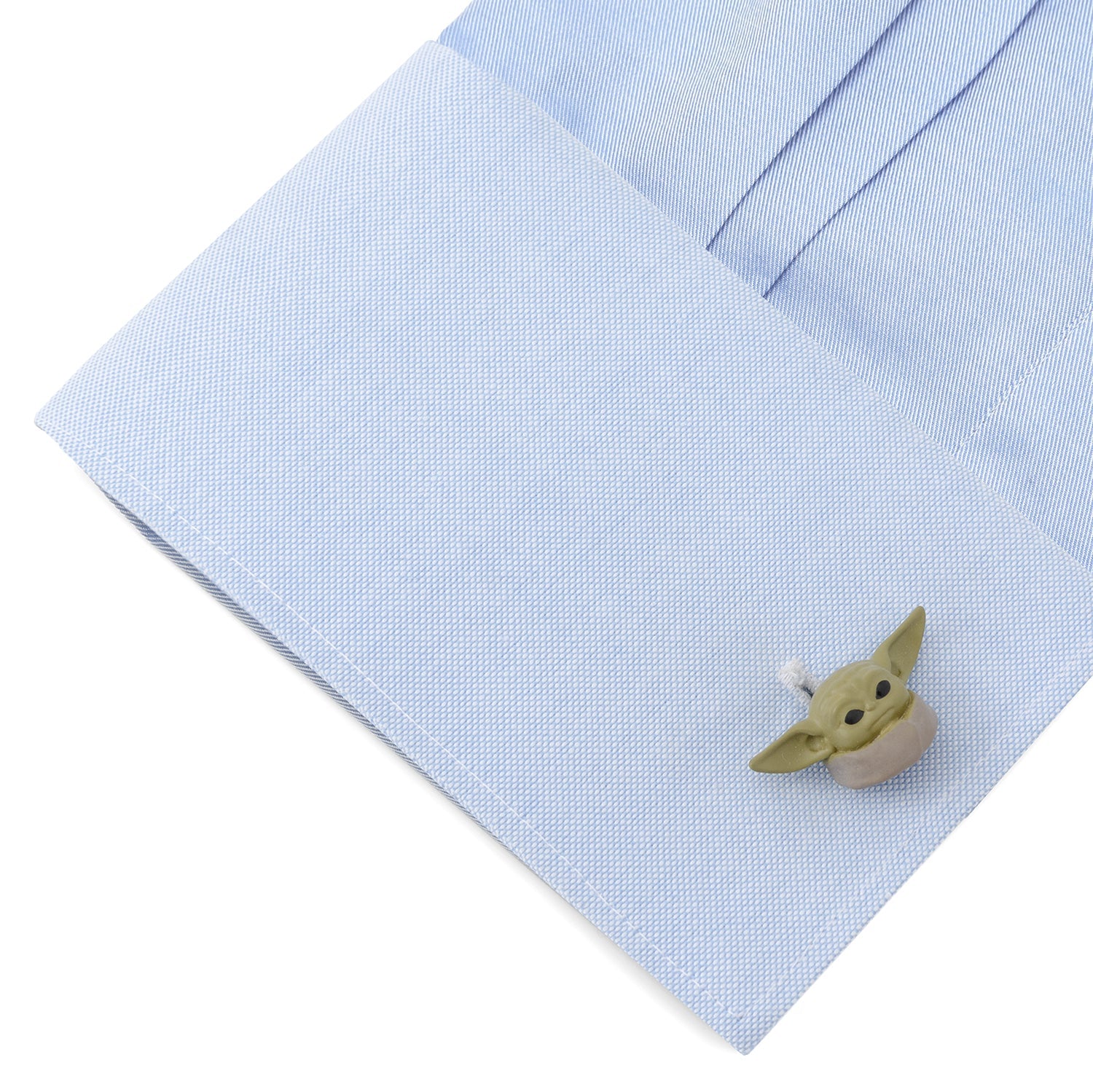 Reverse side of the cufflink showing the swivel backing and debossed Star Wars logo.