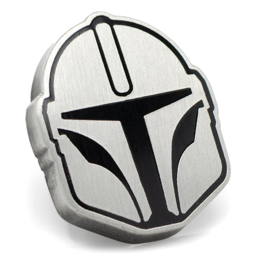 Star Wars The Mandalorian helmet lapel pin in polished plated metal