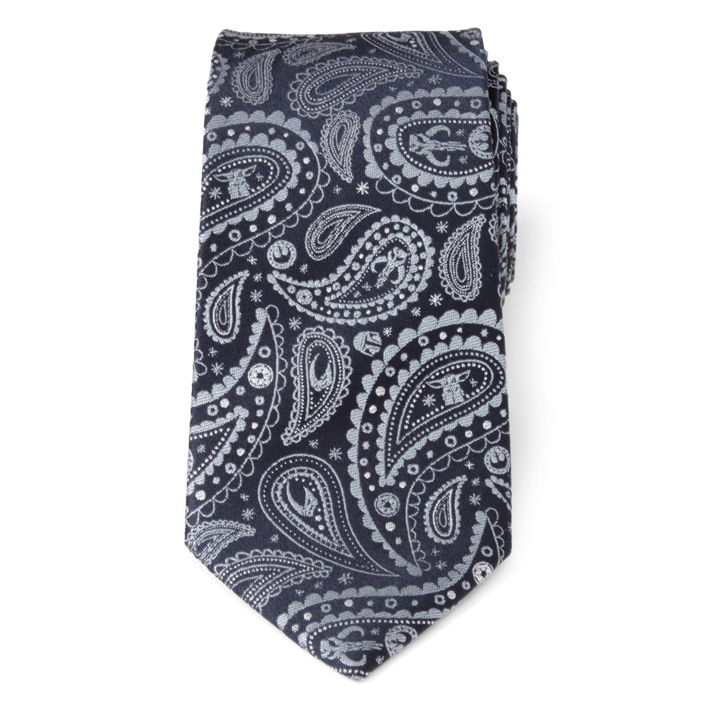 Detail view of the sky blue and midnight blue 100% silk texture