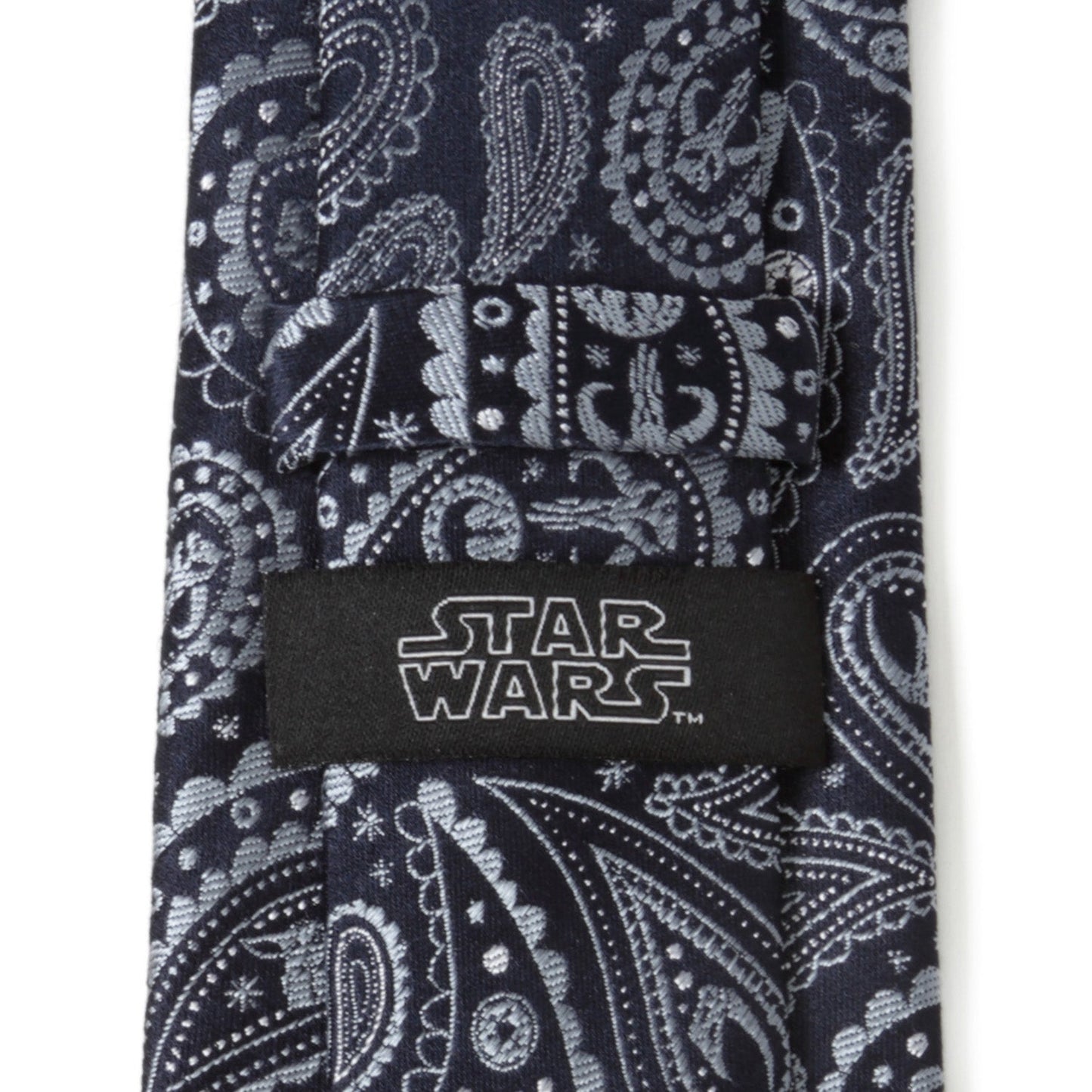 Mandalorian Mythosaur skull hidden in intricate paisley tie design