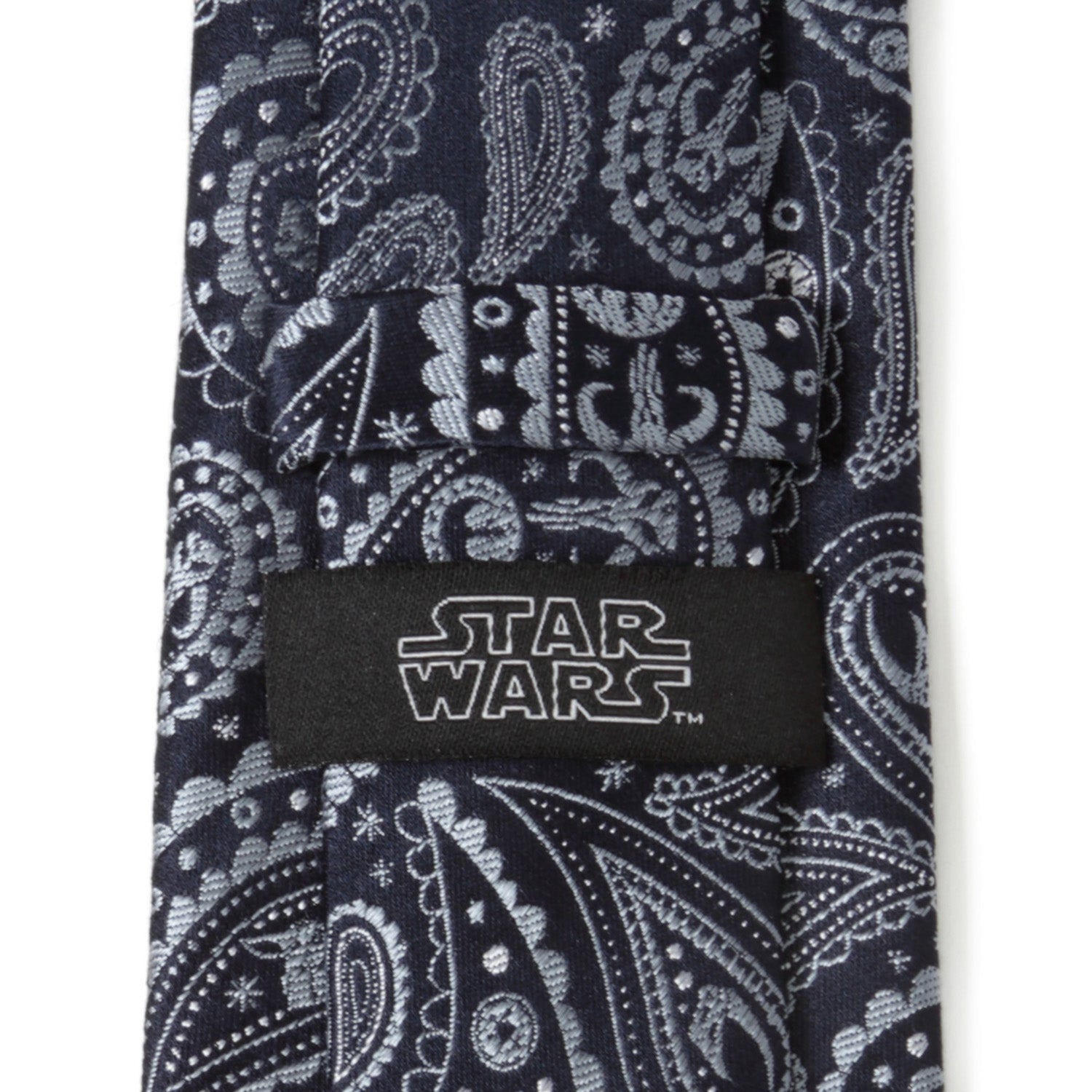 Mandalorian Mythosaur skull hidden in intricate paisley tie design