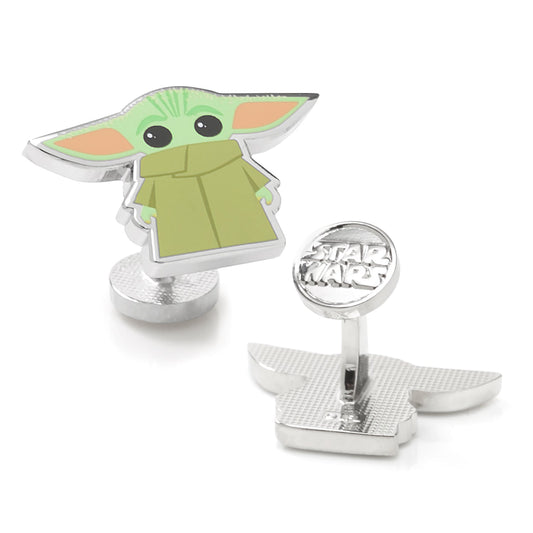 Star Wars Grogu printed cufflinks featuring two different character poses