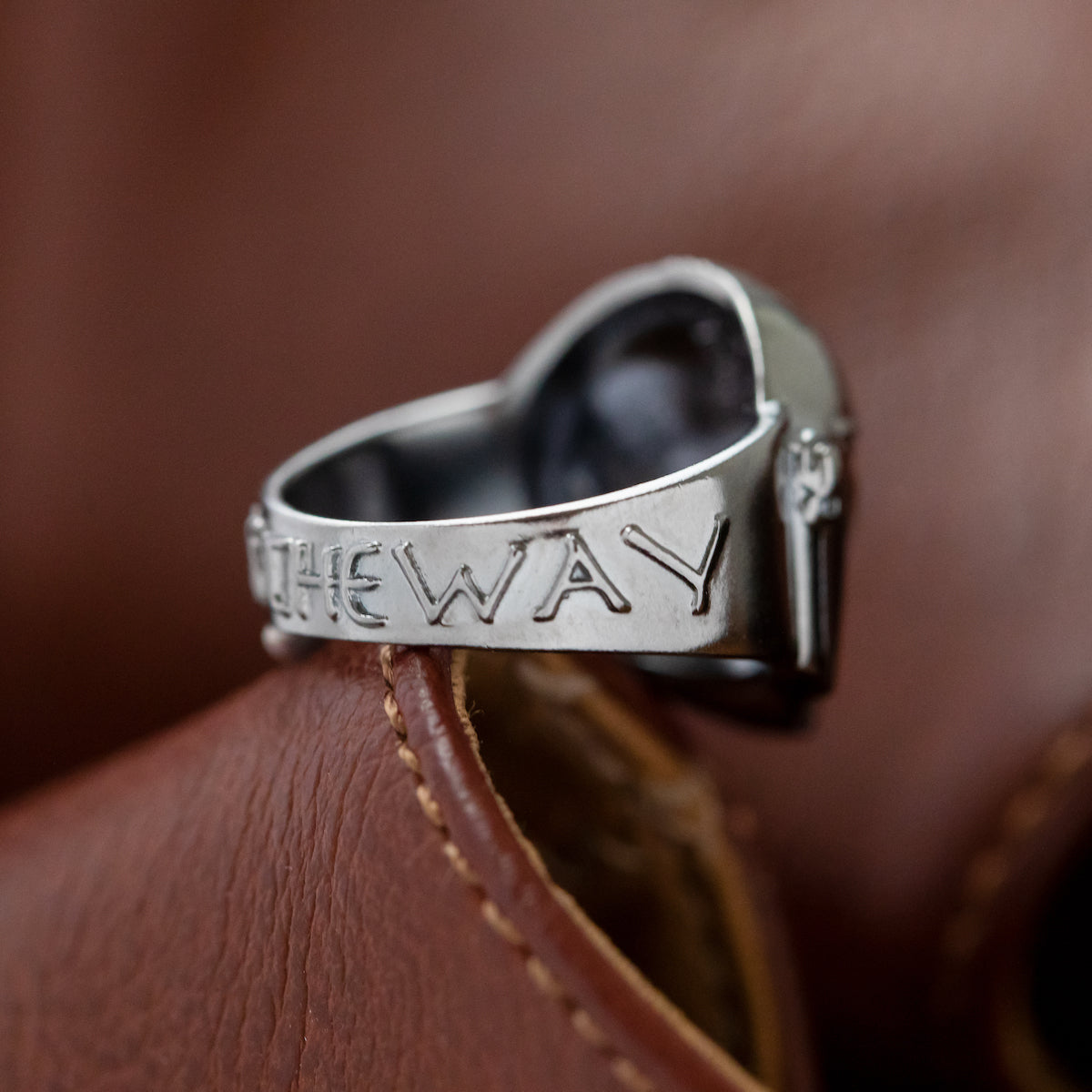 Detailed shot of the sterling silver hallmark and RockLove branding.