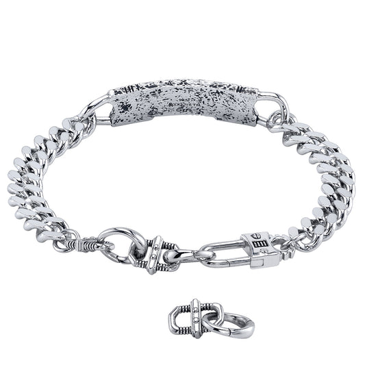 Full view of the Star Wars x RockLove May the Force bracelet with curb chain.