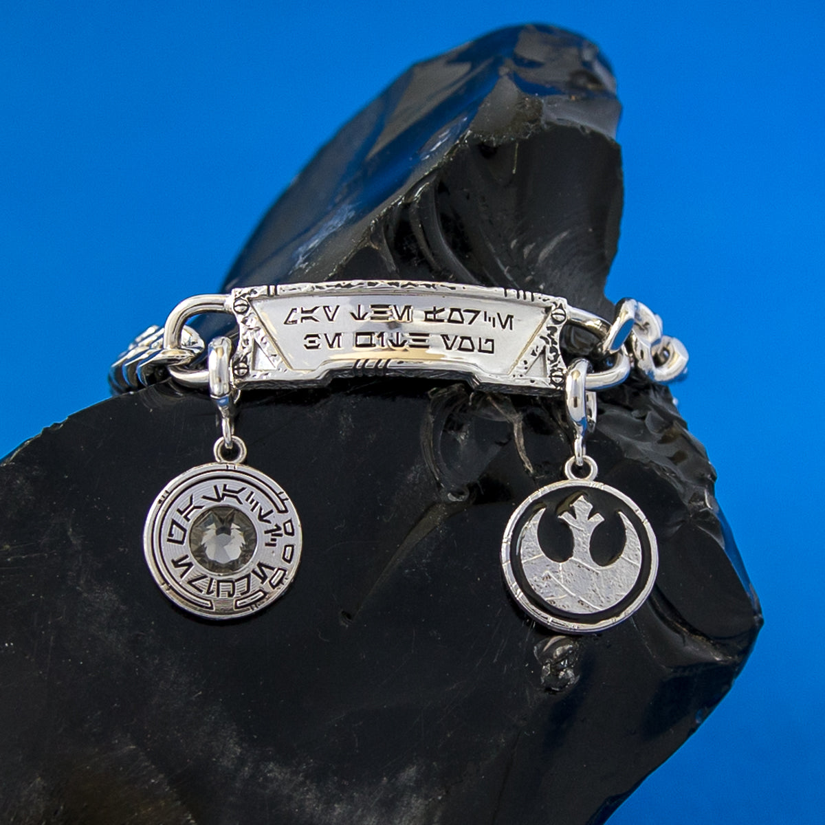 The bracelet displayed inside the Star Wars x RockLove Collector's Box.