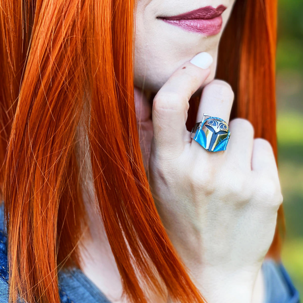 Bo-Katan Kryze helmet ring showing hollowed interior for comfortable fit