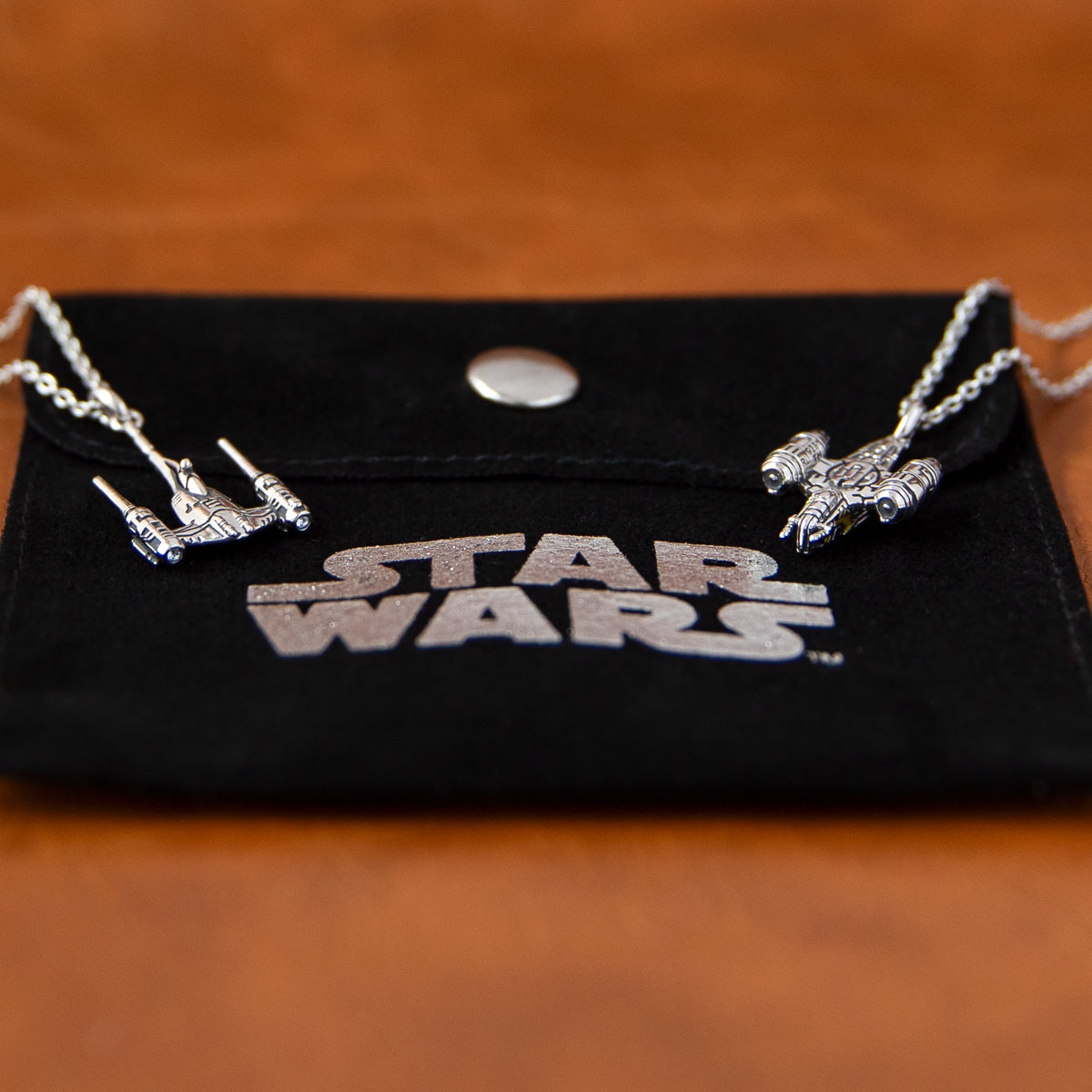 Back view of the sterling silver N-1 Starfighter pendant.