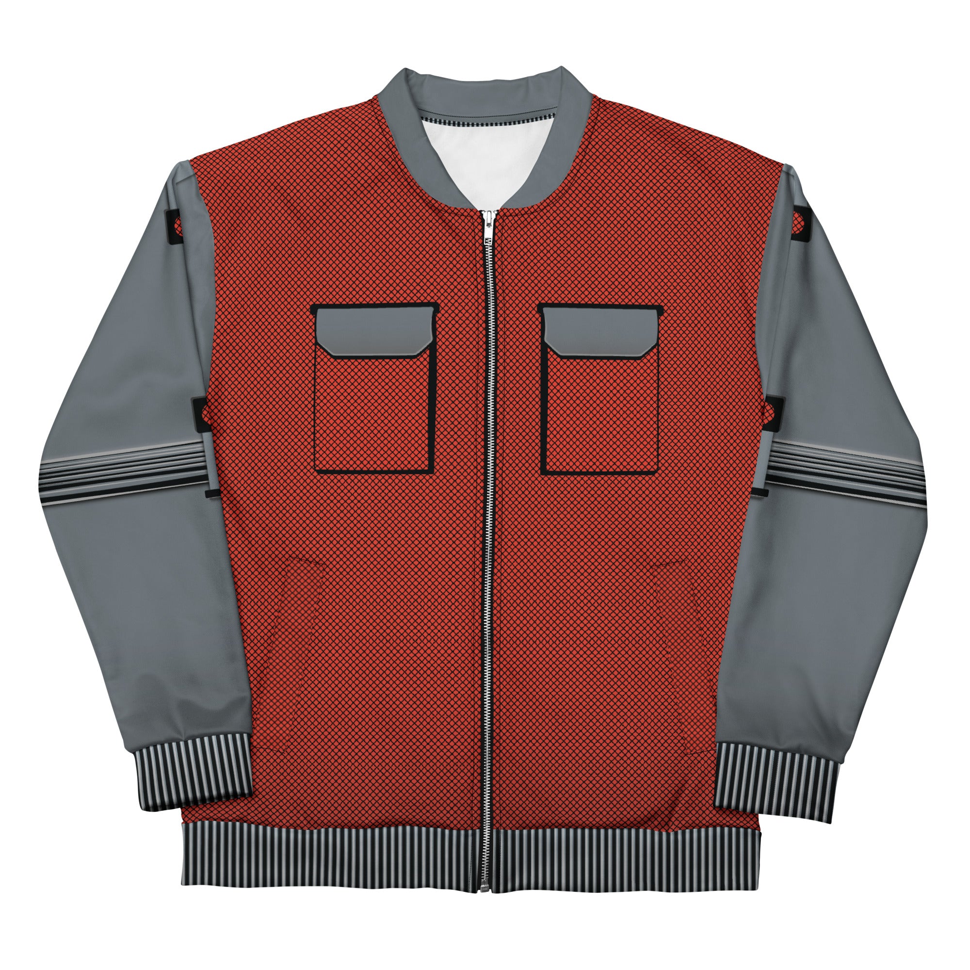 Back to the Future Logo Bomber Jacket Marty McFly Red 1985 Retro