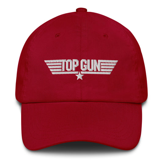 Top gun logo dad hat - cranberry