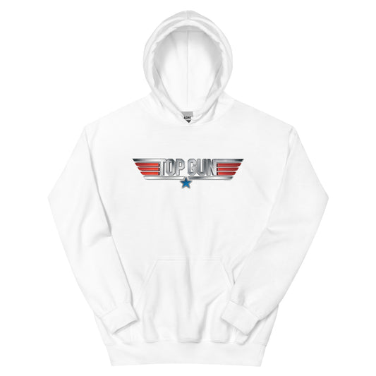 Top gun logo hoodie - white