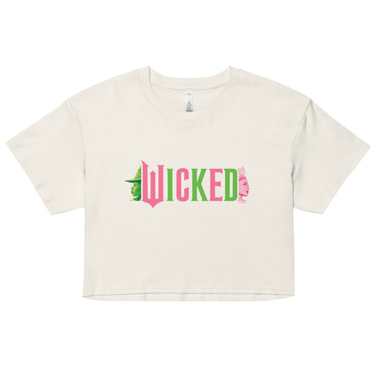 Wicked women's crop top - logo - ecru
